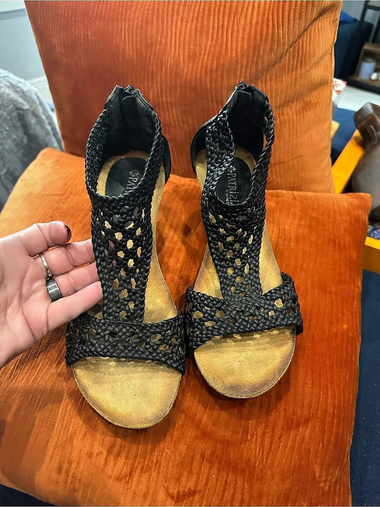 Patrizia Shoes - Patrizia Woven Wedge Sandals Black EU 39